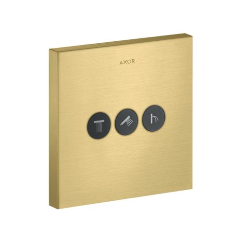 AXOR-HG-AXOR-ShowerSelect-Ventil-Unterputz-eckig-fuer-3-Verbraucher-Brushed-Brass-36717950 gallery number 1